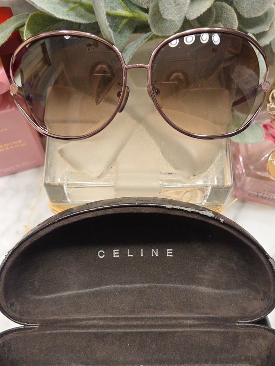 Vintage Celine Brown Gradient Round Women\'s Sunglasses With Case main image 8